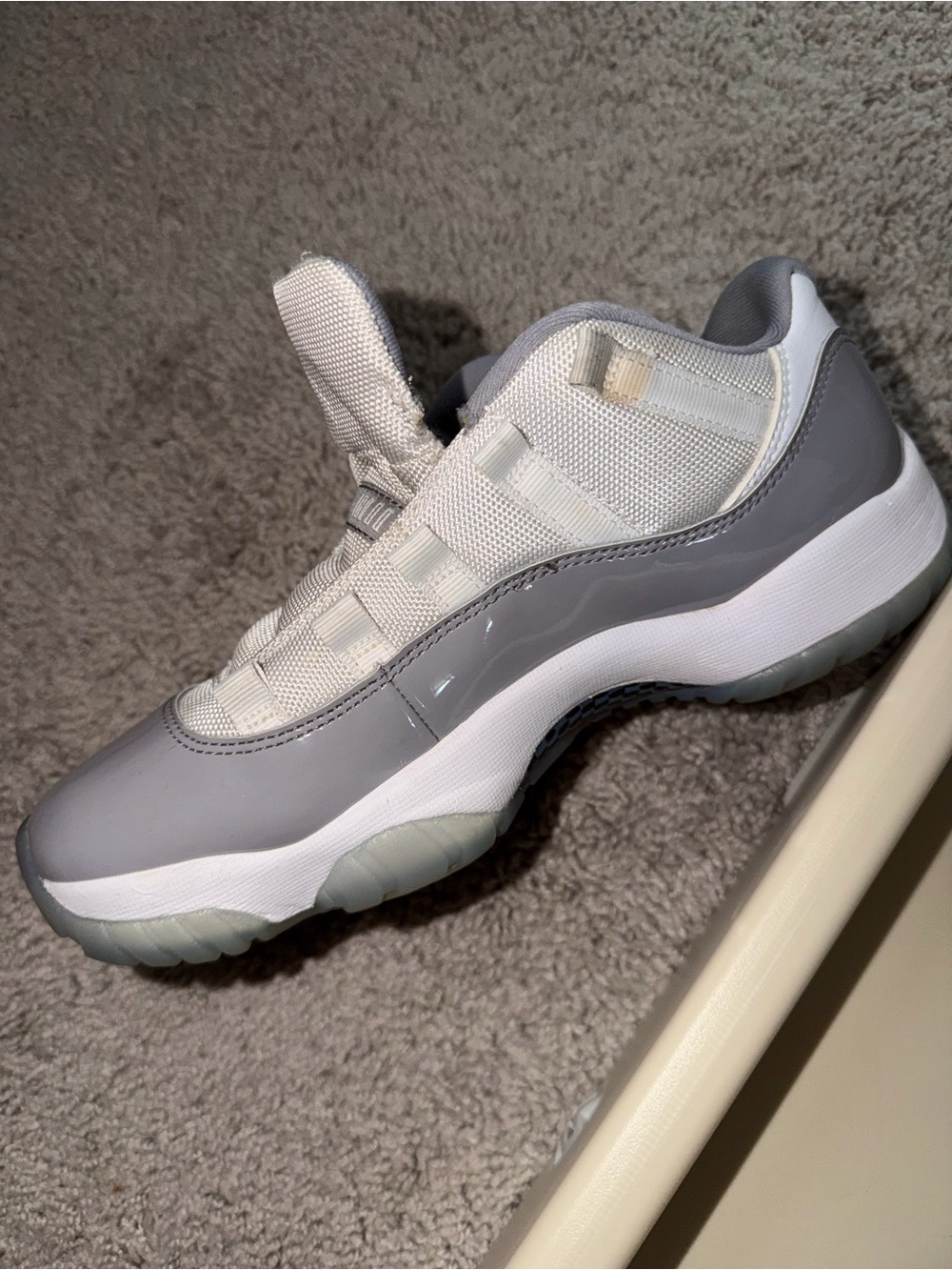 Jordan Kids Grey and White Low-Top Sneakers